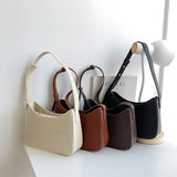 Women Small PU Leather Shoulder Bags Solid Handbags Winter