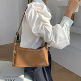 Women Soft PU Leather Shoulder Side Bags Solid Travel Handbags Purses