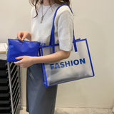 Women Transparent Composite Bags Shoulder Shopping Tote Bag
