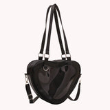 Women Transparent Shoulder Bag Love Heart Shaped Clear Underarm Tote