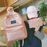 Women Travel Backpack Soft Fabric Casual School Backpack + Handbag