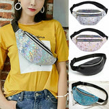 Glitter Multicolor Waist Pack Fanny Pack Money Belt Wallet