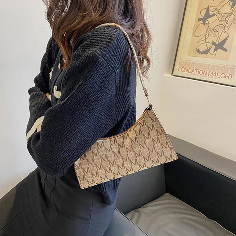 Women Underarm Bag Letter Print Handbag
