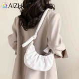 PU Leather Cloud Pleated Women's Underarm Bag