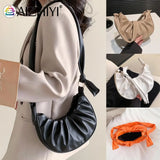 PU Leather Cloud Pleated Women's Underarm Bag