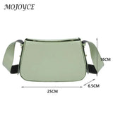 Women Underarm Bags Solid Shoulder Handbags Zipper Clutch PU Leather