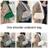 Plush Heart Top-handle Underarm Bag for Women