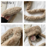 Plush Heart Top-handle Underarm Bag for Women