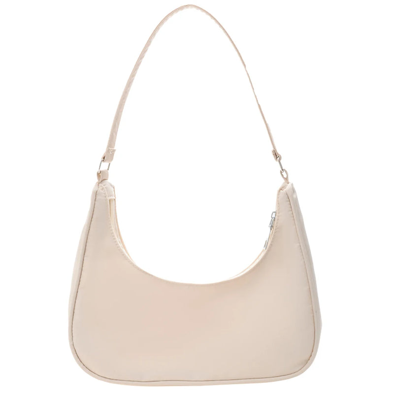 Nylon Hobos Handbag for Women Zipper Small Purse Top-handle