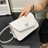 Vintage Leather Handbag Female Flap Solid Crossbody Bag for Lady