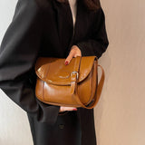 Vintage Oilskin Saddle Handbag Shoulder Bags Solid Messenger Bag