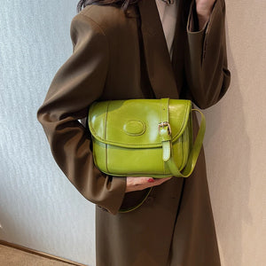 Vintage Oilskin Saddle Handbag Shoulder Bags Solid Messenger Bag