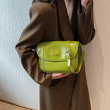 Vintage Oilskin Saddle Handbag Shoulder Bags Solid Messenger Bag