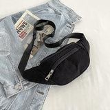 Corduroy Waist Bag for Women Vintage Chest Pack Ladies Crossbody Bags