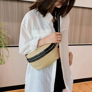Leather Women Waist Bag Chest Bag Fanny Pack Travel Hip Waist Pack