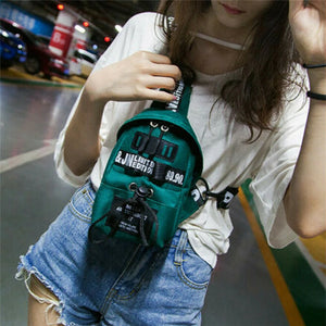 Women Waist Nylon Belt Zipper Waist Bag Casual Chest Bum Bag