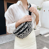 Women Leopard Print Waist Pack Fanny Bag Large Capacity Crossbody Bag