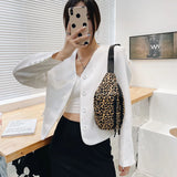 Women Leopard Print Waist Pack Fanny Bag Large Capacity Crossbody Bag