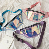 Women Waist Packs Holographic Fanny Pack Travel Purse Shoulder Chest Bag