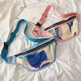 Women Waist Packs Holographic Fanny Pack Travel Purse Shoulder Chest Bag