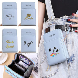 Women Touch Screen Wallet Mobile Phone Bag Pu Leather Storage Purse