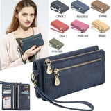Women Wallets Double Zipper Clutch Purse Portefeuille Handbags