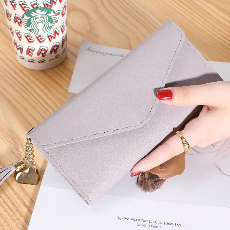 Women Zipper Wallet Soft PU Leather Clutch Money Bag