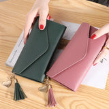 Women Zipper Wallet Soft PU Leather Clutch Money Bag