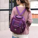 Women Waterproof Nylon Backpack Style Designers Shoulder School Bag