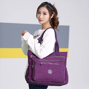 Nylon Waterproof Shoulder Bag Cross Body Messenger Large Capacity Totes