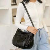 Casual Crossbody Shoulder Bag, Large Capacity Soft Leather Handbag
