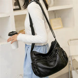 Casual Crossbody Shoulder Bag, Large Capacity Soft Leather Handbag