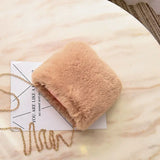 Winter Chains Square Shaped Faux Fur Crossbody Bags