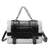 Women Winter Faux Fur Lalambswool Shoulder Crossbody Bag