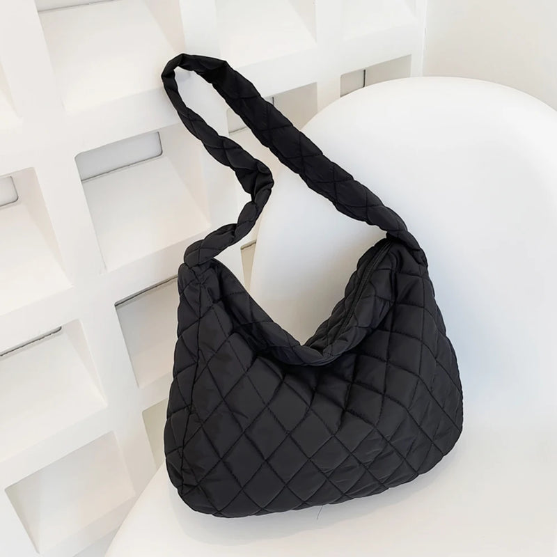 Women Winter Shoulder Bag Large Capacity Quilted Shopper Bag