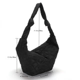 Women Winter Shoulder Handbags Lattice Pattern Space Cotton Padded Totes Bags