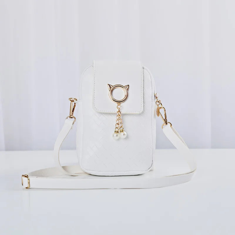 Retro Niche Handbag with Head Pendant Shoulder Bag