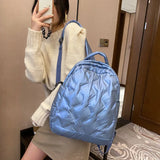 Women's Winter Nylon Backpack Student School Bag Big Capacity Handbag