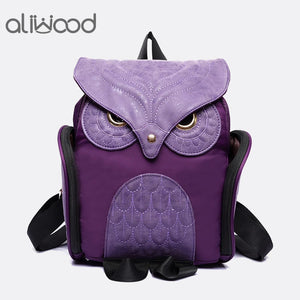 Women's Owl Backpack PU Leather School Bag for Teen Girls