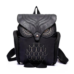 Women's Owl Backpack PU Leather School Bag for Teen Girls