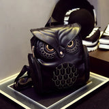 Women's Owl Backpack PU Leather School Bag for Teen Girls