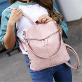Vintage PU Leather Women's Backpack Shoulder Bag