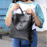 Vintage PU Leather Women's Backpack Shoulder Bag