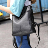 Vintage PU Leather Women's Backpack Shoulder Bag