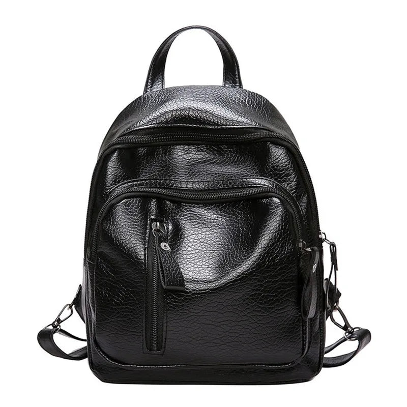 Women's PU Leather Backpack Travel Lady Shoulder Bag Multifunctional