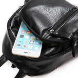 Women's PU Leather Backpack Travel Lady Shoulder Bag Multifunctional