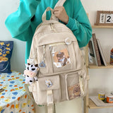 Women's Transparent PVC School Backpack Large Capacity Rucksack Handbag