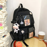 Women's Transparent PVC School Backpack Large Capacity Rucksack Handbag