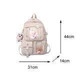 Women's Transparent PVC School Backpack Large Capacity Rucksack Handbag