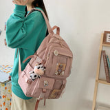 Women's Transparent PVC School Backpack Large Capacity Rucksack Handbag